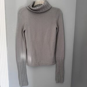 AX Armani Exchange Women's Wool Turtleneck Sweater Light Gray Small